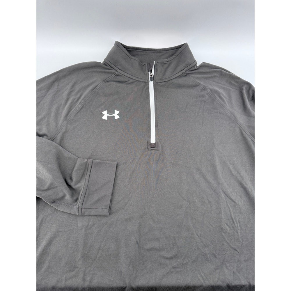 Under Armour Heatgear Quarter Zip Pullover Mens Large Gray Long Sleeve‎ Shirt